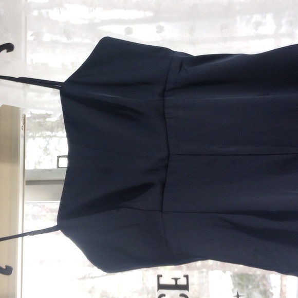 Banana Republic Navy Blue Suit with pockets. Size 6 petite, spaghetti straps - Picture 2 of 7